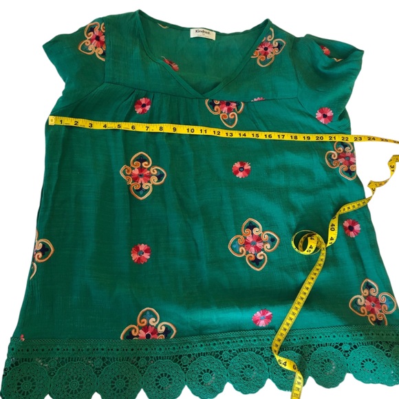 Anthropologie Kindred Embroidered Boho Crochet Lace Cottagecore Festival Top 1X - Picture 13 of 16